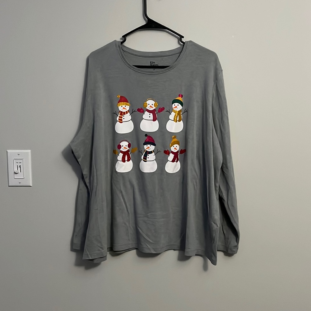 Kim rogers long sleeve shirt with snowman size 2x lightly worn